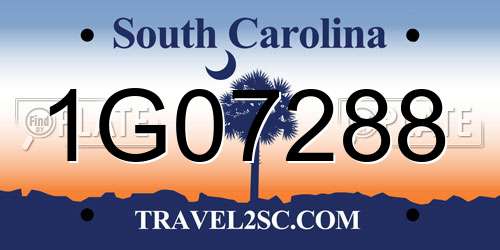 1G07288 South Carolina License Plate