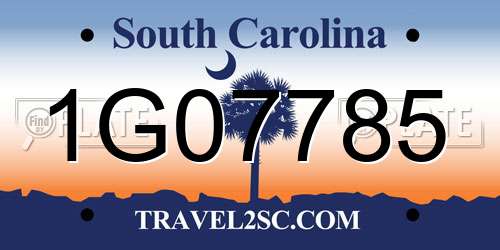 1G07785 South Carolina License Plate