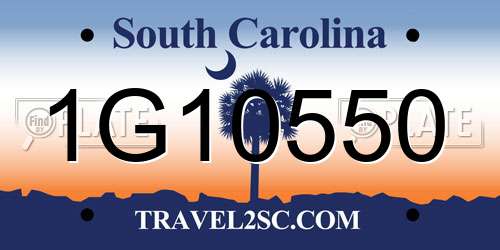 1G10550 South Carolina License Plate