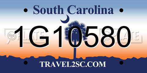 1G10580 South Carolina License Plate