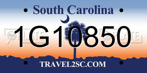 1G10850 South Carolina License Plate