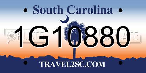 1G10880 South Carolina License Plate