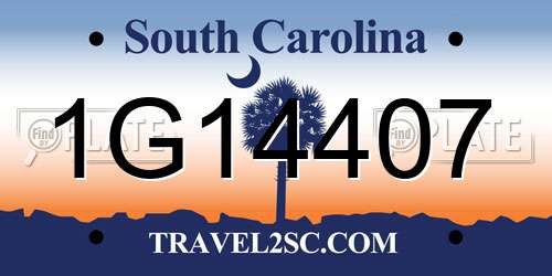 1G14407 South Carolina License Plate