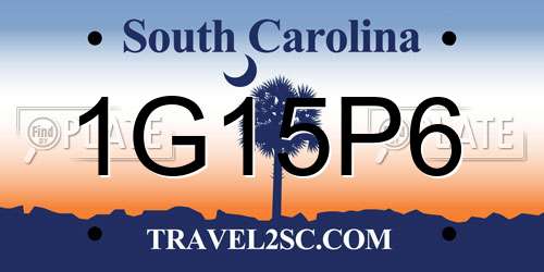 1G15P6 South Carolina License Plate