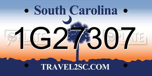 1G27307 South Carolina License Plate