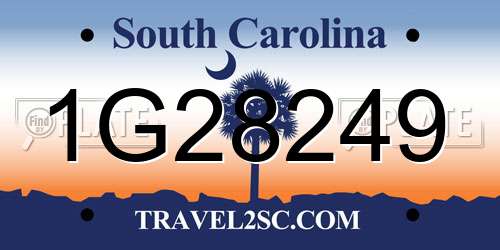 1G28249 South Carolina License Plate