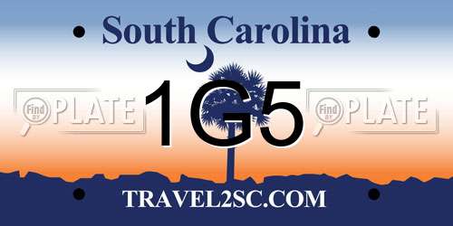 1G5 South Carolina License Plate