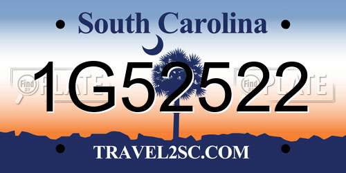 1G52522 South Carolina License Plate