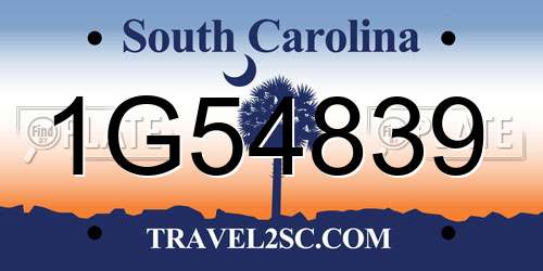 1G54839 South Carolina License Plate