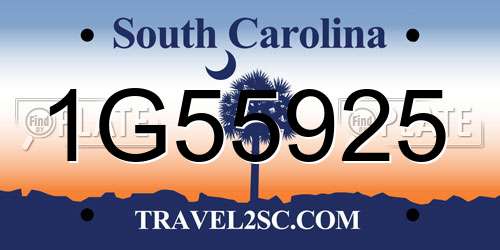 1G55925 South Carolina License Plate