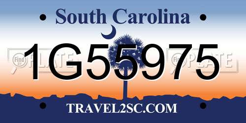1G55975 South Carolina License Plate