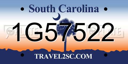 1G57522 South Carolina License Plate