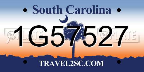 1G57527 South Carolina License Plate
