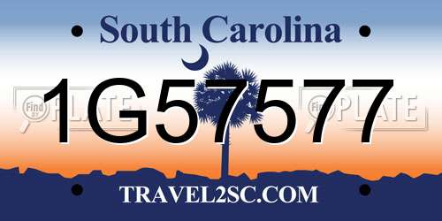 1G57577 South Carolina License Plate