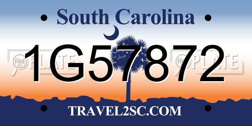 1G57872 South Carolina License Plate