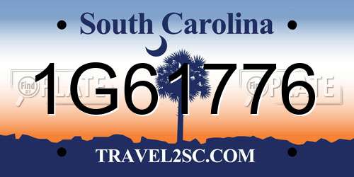 1G61776 South Carolina License Plate