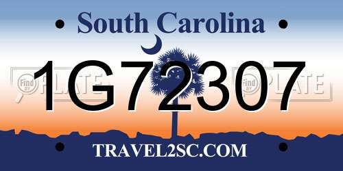 1G72307 South Carolina License Plate