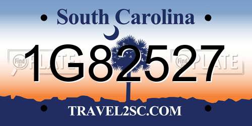 1G82527 South Carolina License Plate