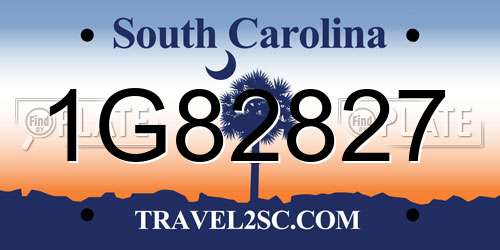 1G82827 South Carolina License Plate