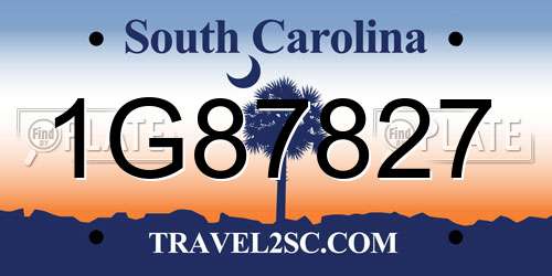 1G87827 South Carolina License Plate