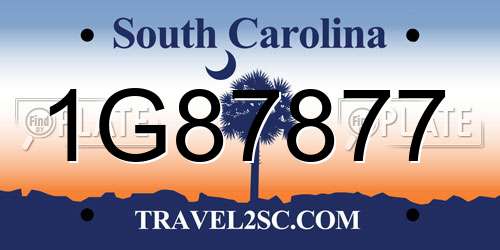 1G87877 South Carolina License Plate