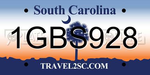 1GBS928 South Carolina License Plate