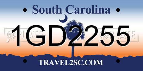 1GD2255 South Carolina License Plate