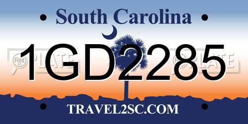 1GD2285 South Carolina License Plate