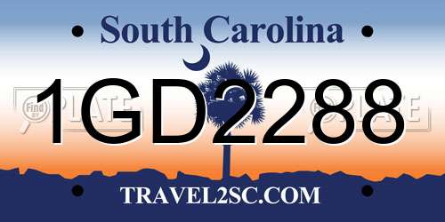 1GD2288 South Carolina License Plate