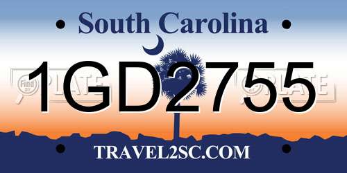 1GD2755 South Carolina License Plate