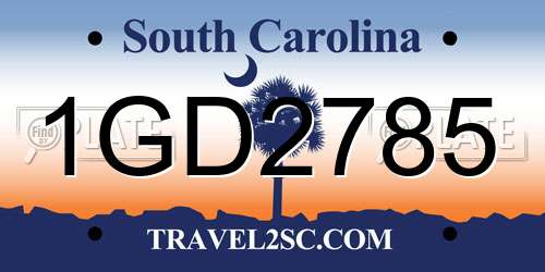 1GD2785 South Carolina License Plate