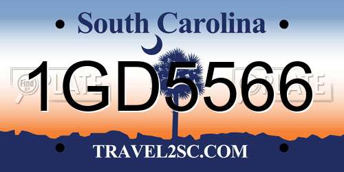 1GD5566 South Carolina License Plate
