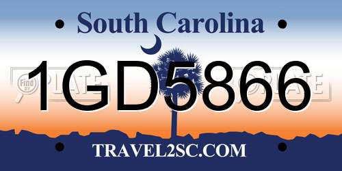 1GD5866 South Carolina License Plate