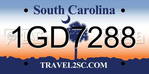 1GD7288 South Carolina License Plate