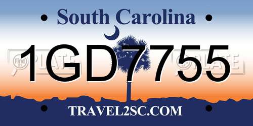 1GD7755 South Carolina License Plate
