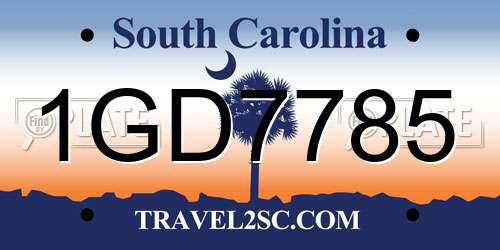 1GD7785 South Carolina License Plate