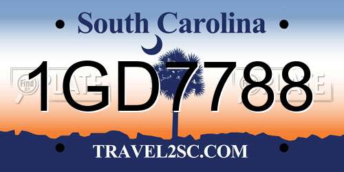 1GD7788 South Carolina License Plate