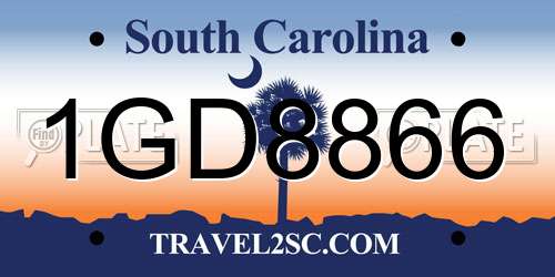 1GD8866 South Carolina License Plate