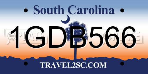 1GDB566 South Carolina License Plate