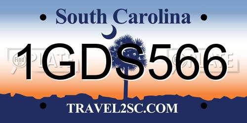1GDS566 South Carolina License Plate