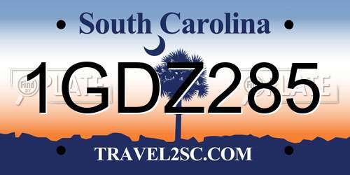 1GDZ285 South Carolina License Plate