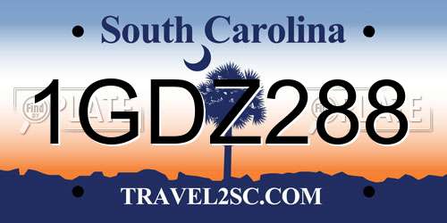 1GDZ288 South Carolina License Plate