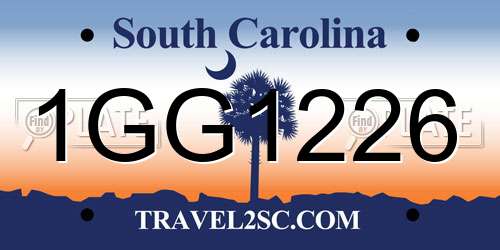 1GG1226 South Carolina License Plate