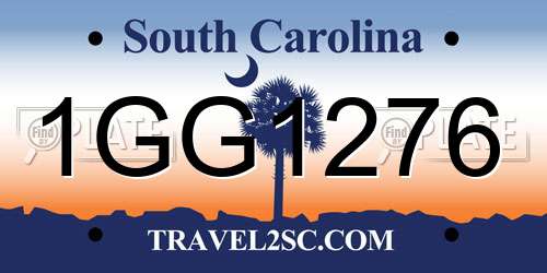 1GG1276 South Carolina License Plate