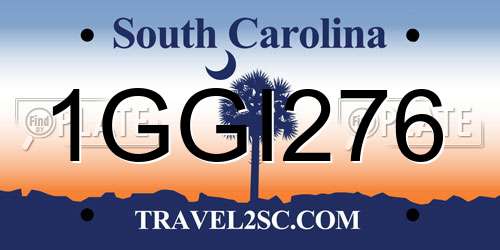 1GGI276 South Carolina License Plate