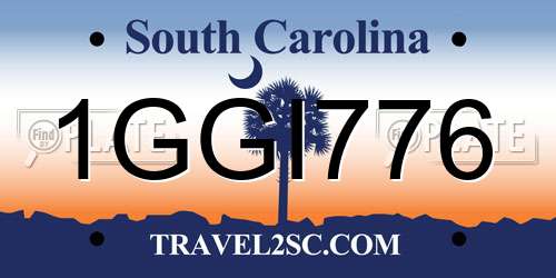 1GGI776 South Carolina License Plate