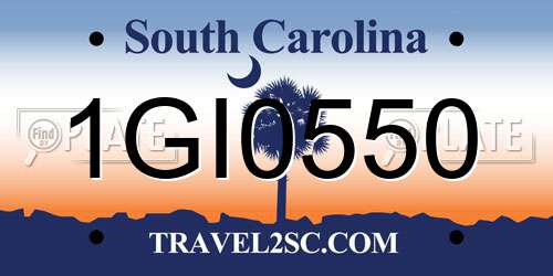 1GI0550 South Carolina License Plate