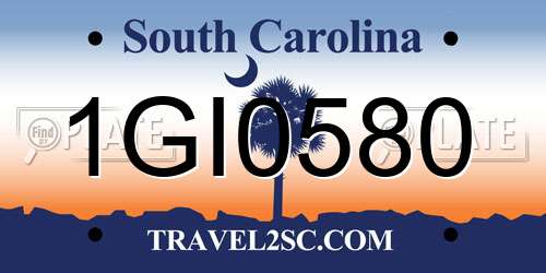 1GI0580 South Carolina License Plate