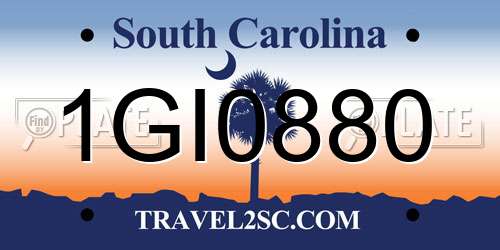 1GI0880 South Carolina License Plate