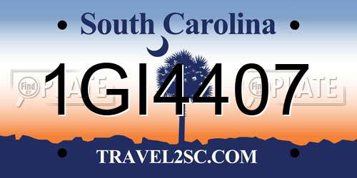 1GI4407 South Carolina License Plate